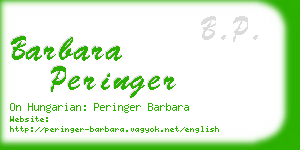 barbara peringer business card